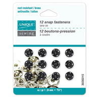Sew On Snap Fasteners - 6mm (1/4″) - 12  sets - Nickel