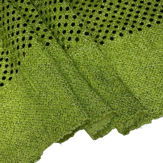 Faux Sequin Shiny Confetti Dot Knit - 48” - Lime