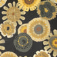 Floral Indoor/Outdoor Upholstery - 56” - Black/Yellow