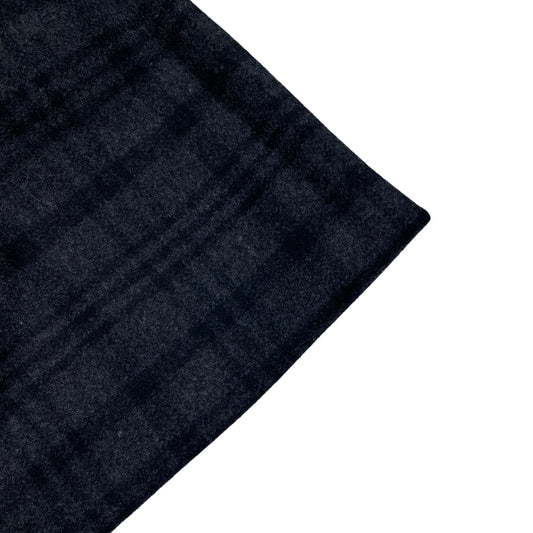 Plaid Melton Wool - Remnant - Grey / Black