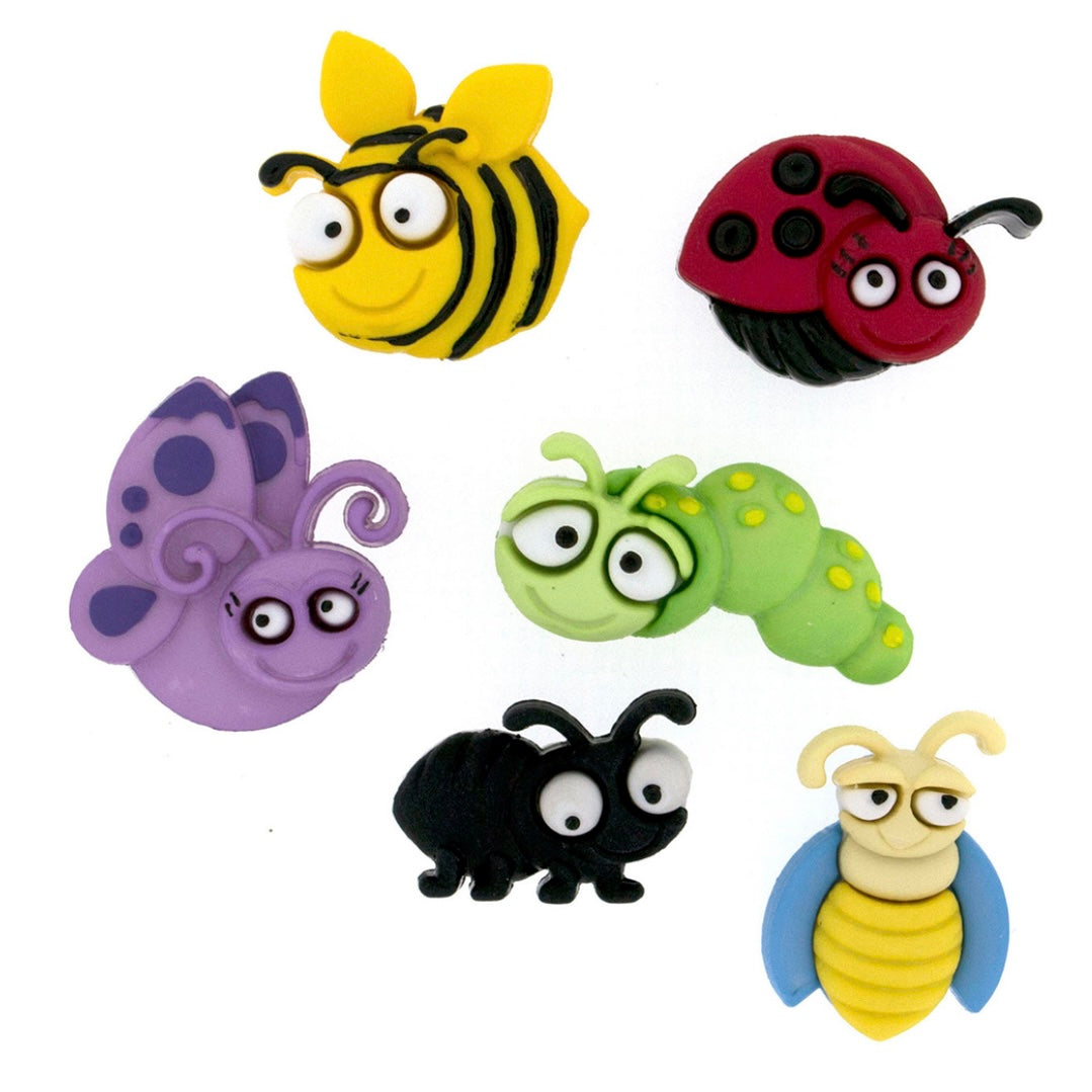 Novelty Buttons - Bug Eyed - 5 pcs