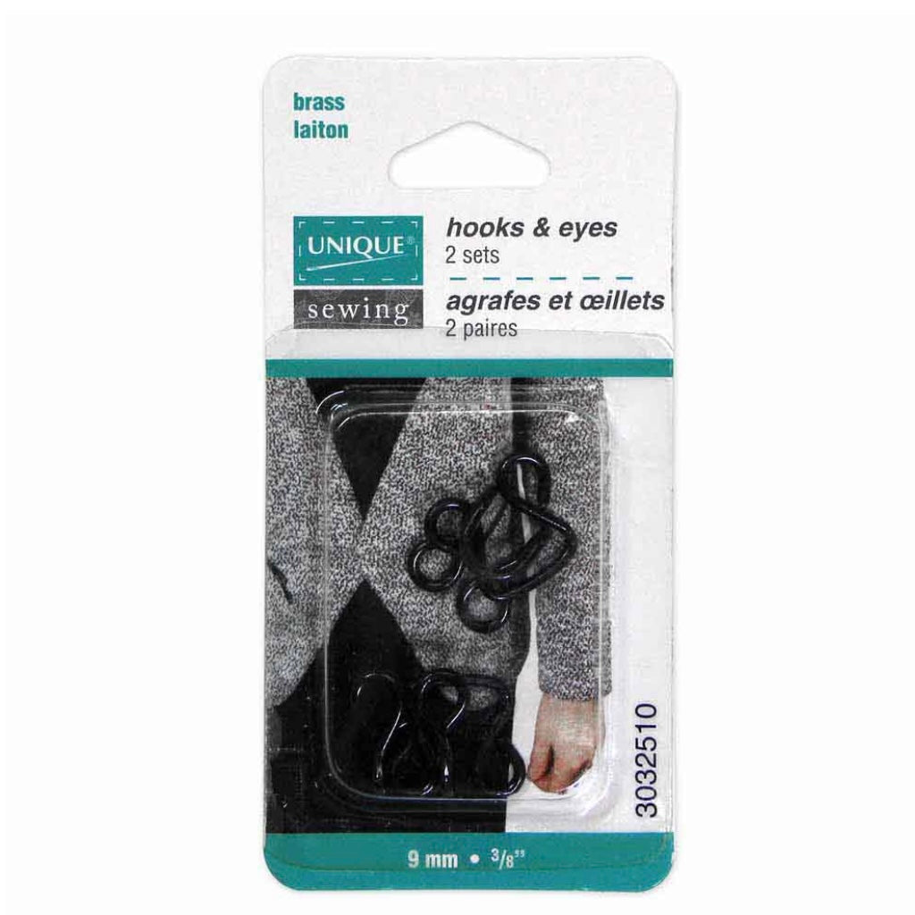 Hooks & Eyes - Silver - 9mm - 2 Sets