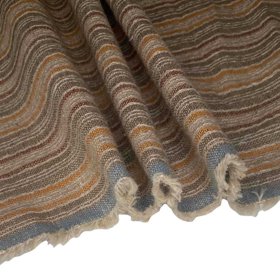 Striped Medium Weight Linen - Brown