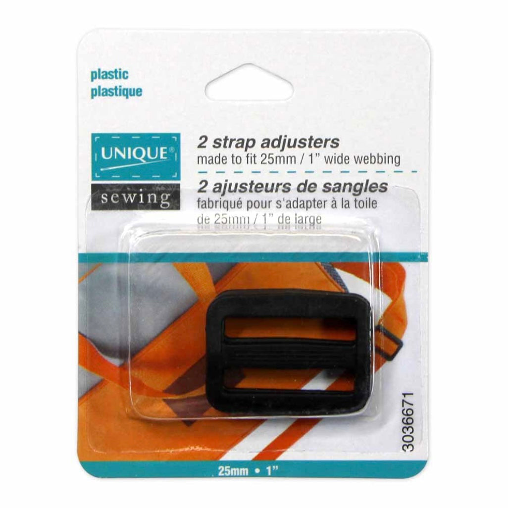 Plastic Strap Adjuster - 38mm (1 1/2″) - Black - 2 pcs