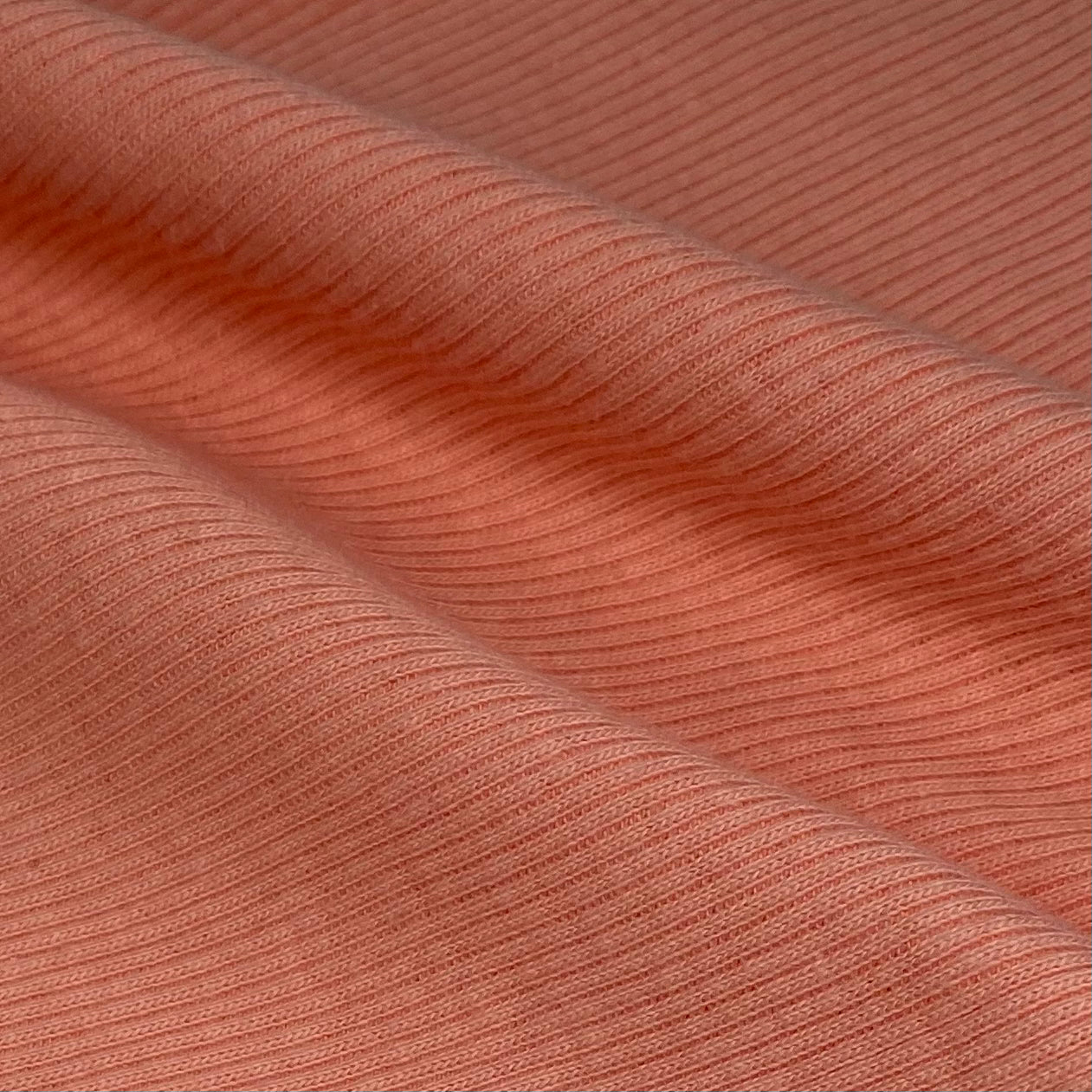 Cotton Tubular Rib Knit - Peach