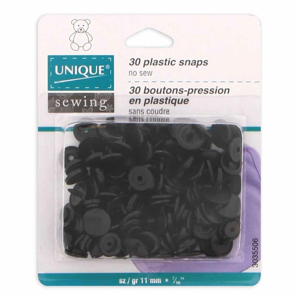 Plastic Snap Fasteners - Size 2 - 11mm (3/8″) - 30 sets - Red