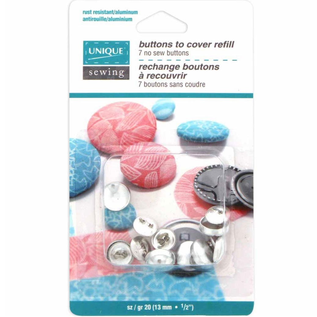 Buttons to Cover Refill - Size 24 - 15mm (5/8″) - 6 sets