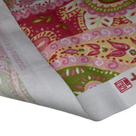 Printed Paisley Cotton Canvas Remnant - Pink/Green/ Yellow
