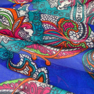 Paisley Silk Chiffon - 54” - Blue/Pink