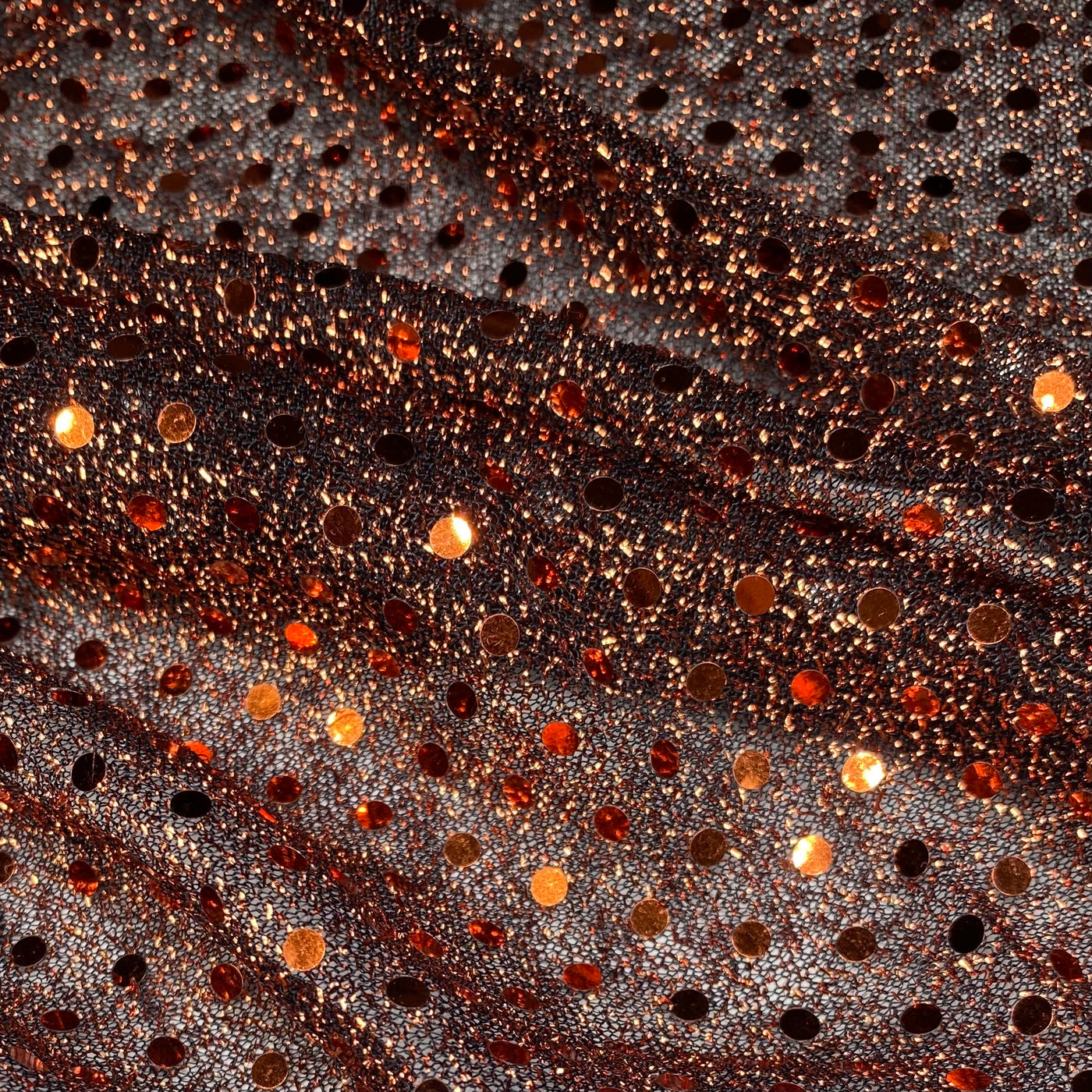 Faux Sequin Shiny Confetti Dot Knit - 45” - Copper