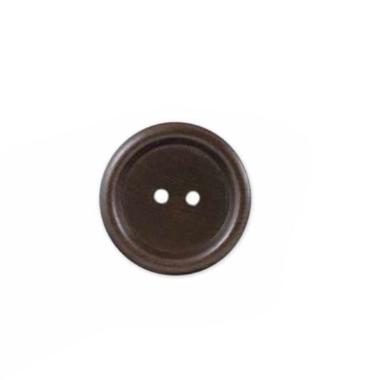 Two Hole Wood Button - 28mm - Brown - 2 Count