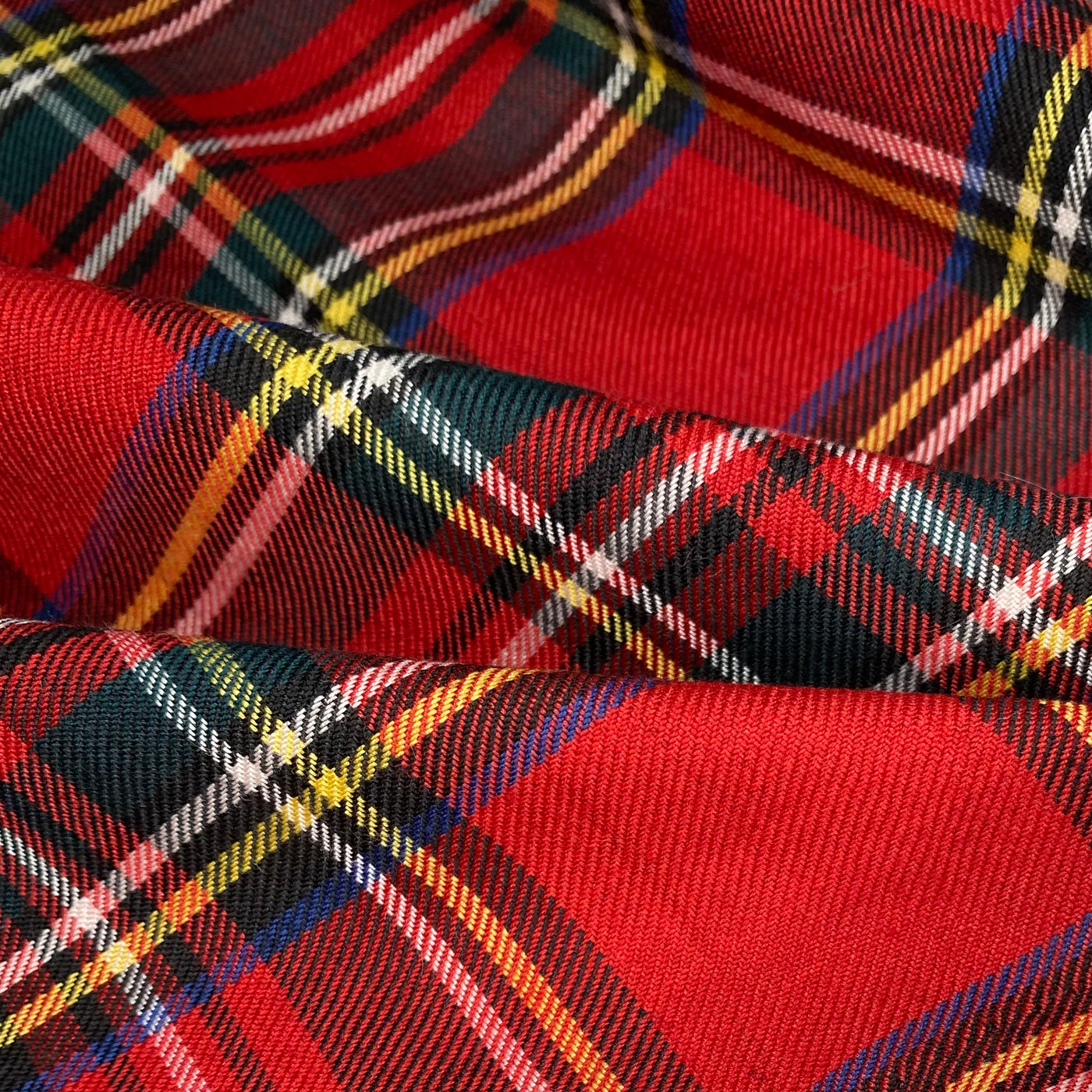 Fabric, Royal Stewart Tartan Fabric Red Plaid Material for