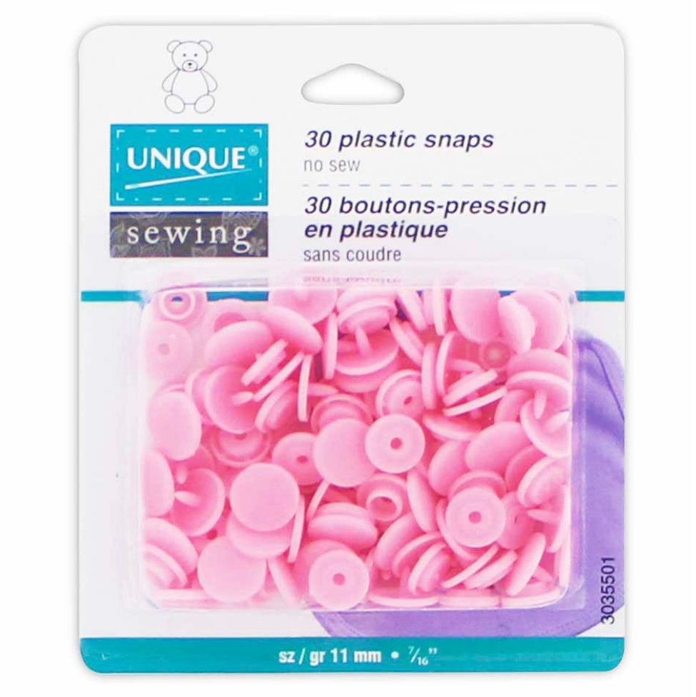 Plastic Snap Fasteners - Size 2 - 11mm (3/8″) - 30 sets - Black