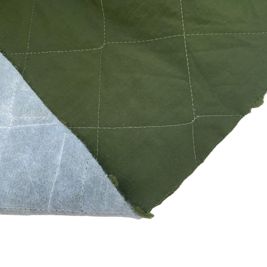 Quilted Nylon - Squares - Army Green