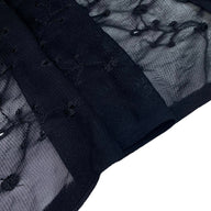 Embroidered Floral Eyelet Stretch Mesh - Black