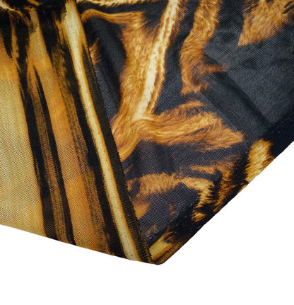 Printed Stretch Mesh - Animal Print - Brown/Black