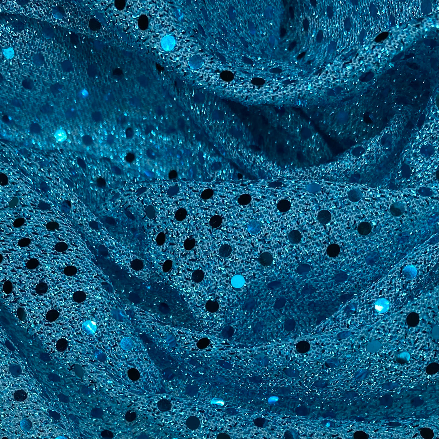 Faux Small Sequin Shiny Confetti Dot Knit - 46” - Aqua