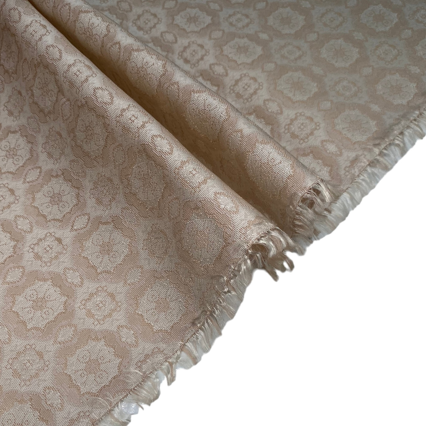 Polyester Satin Brocade - Beige/Ivory
