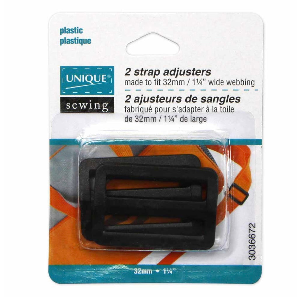 Plastic Strap Adjuster - 38mm (1 1/2″) - Black - 2 pcs