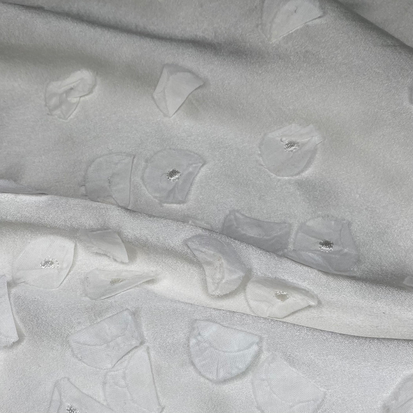 Flower Silk Charmeuse - White