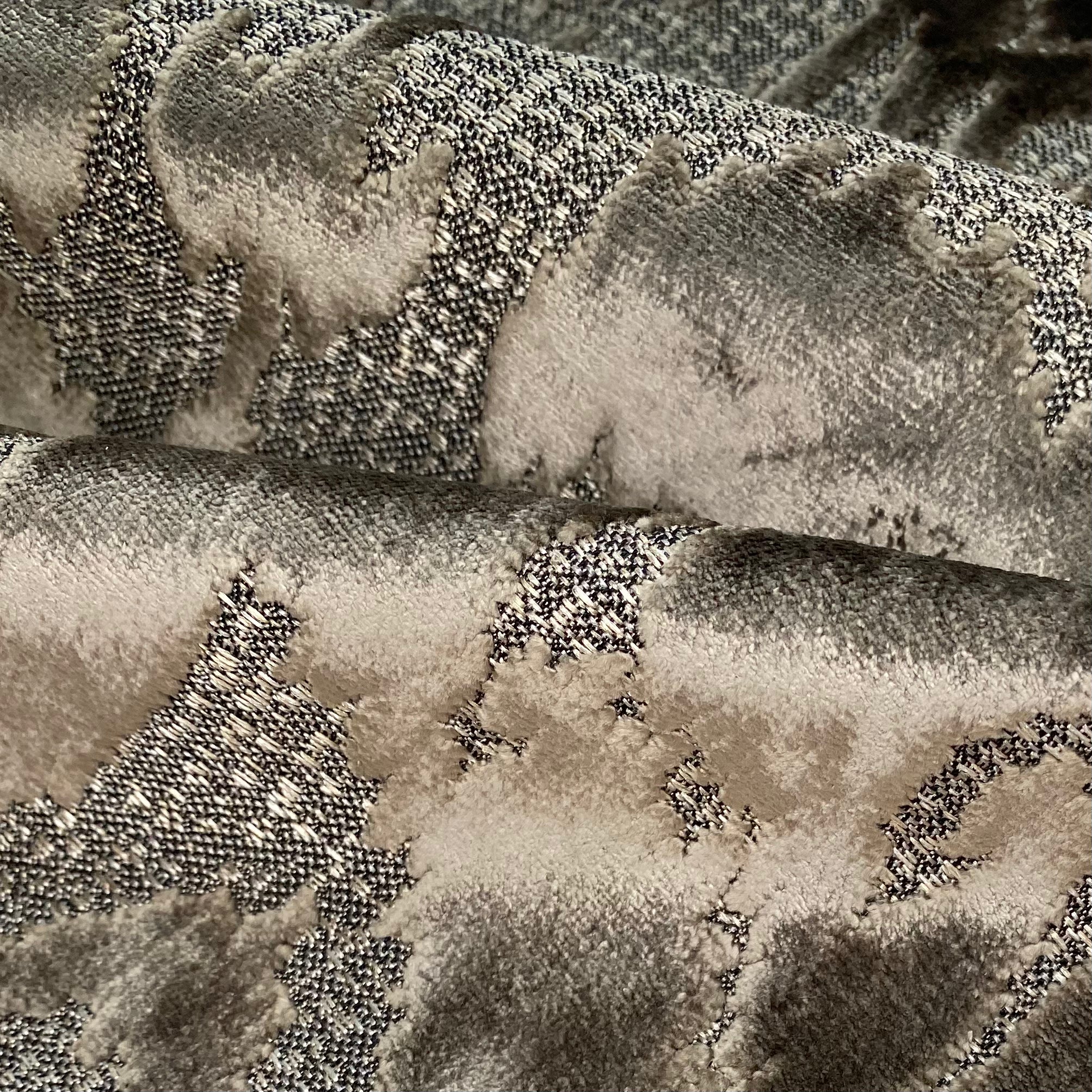 Patterned Velvet Upholstery - Designer Remnant - 1 1/2 Yards