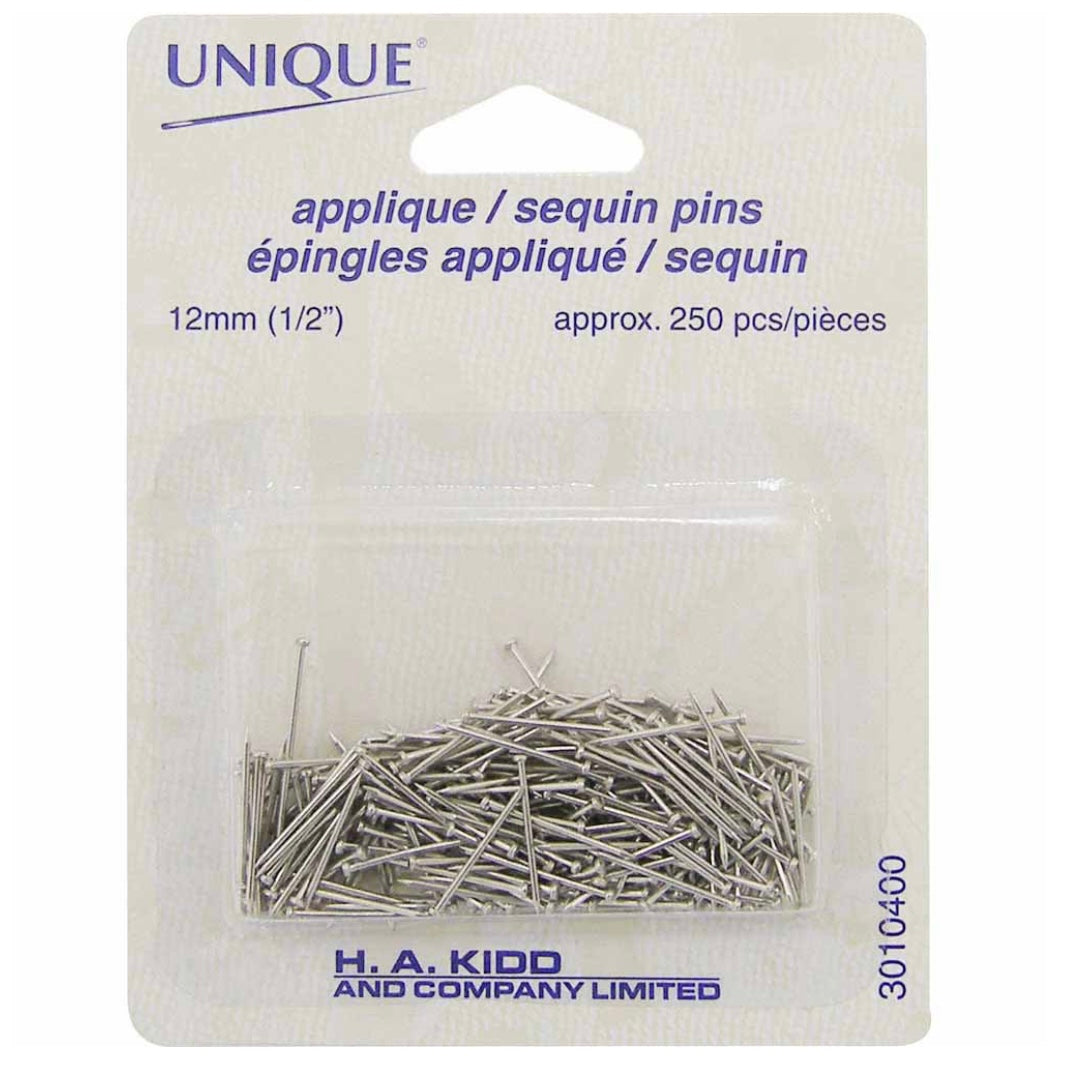 Sequin Pins - 250pcs - 12mm (1/2”) - Silver