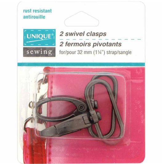 Swivel Clasps - 32mm (1 1/4″) - Gunmetal - 2 pcs.