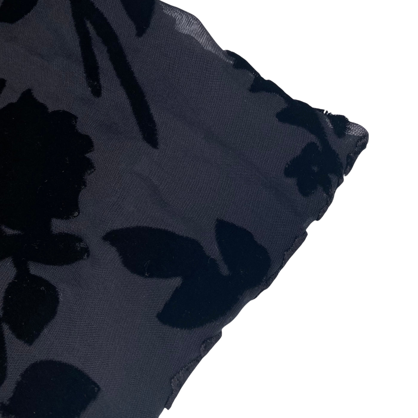 Floral Burnout Silk Chiffon - Black