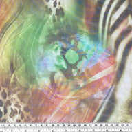 Printed Silk Chiffon - Abstract Animal Print - Brown/Green