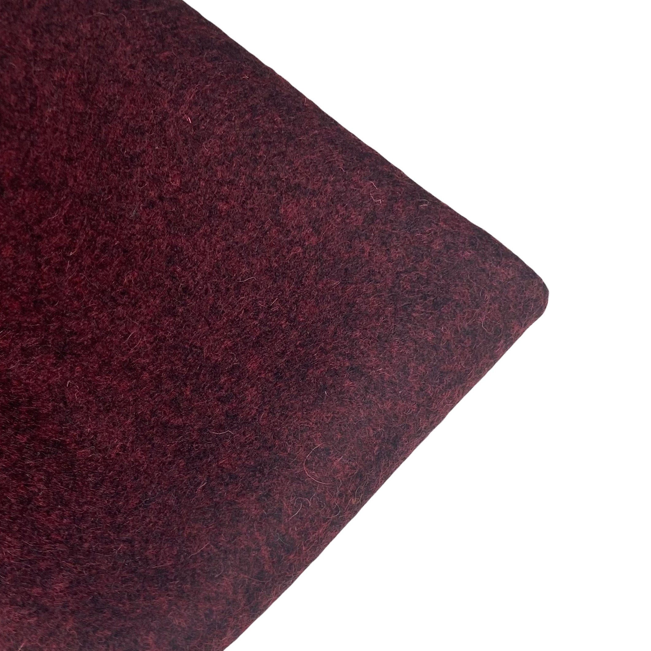 Marbled Melton Wool Coating - Burgundy