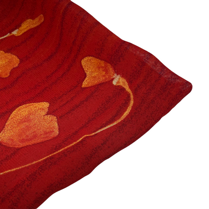 Floral Polyester Chiffon - Red/Orange