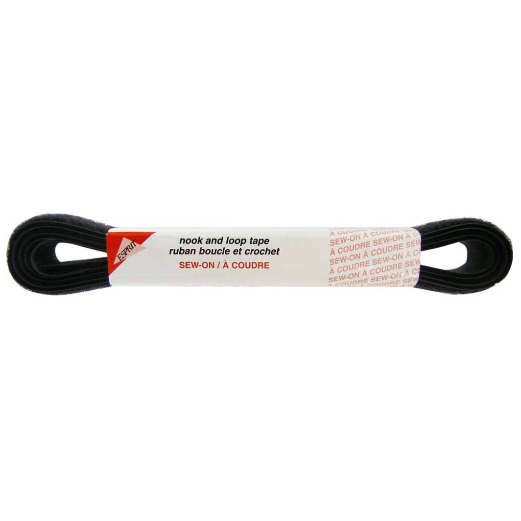 Hoop & Loop Tape Sew-On - 25mm x 1m (1” x 39”) - Black