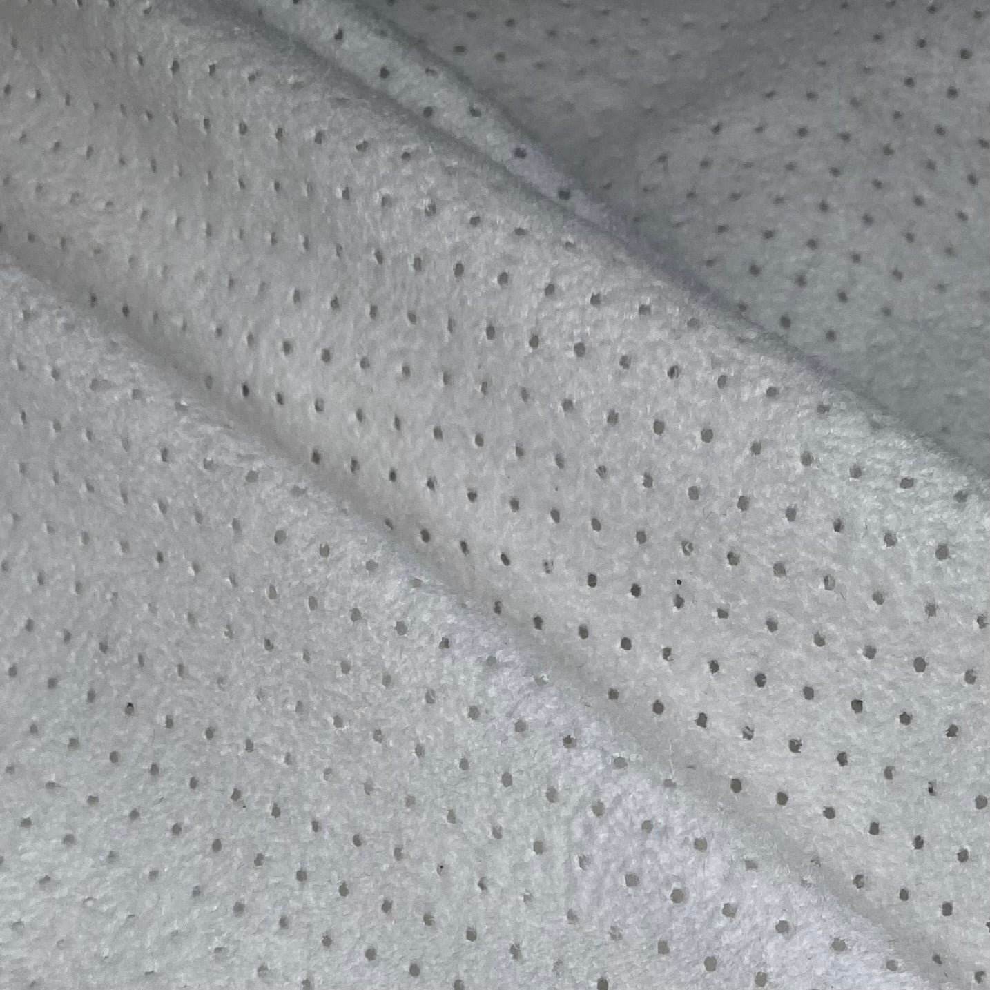 Perforated Faux Suede - White