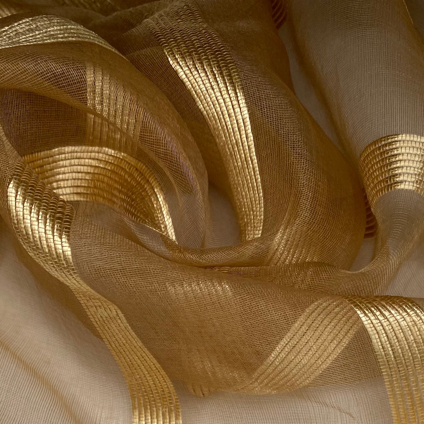 Striped Silk Organza - 53” - Gold