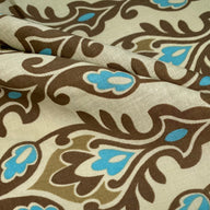 Printed Cotton Voile - Beige/Brown/Blue