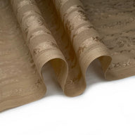 Floral Striped Silk Crinkled Chiffon - Beige