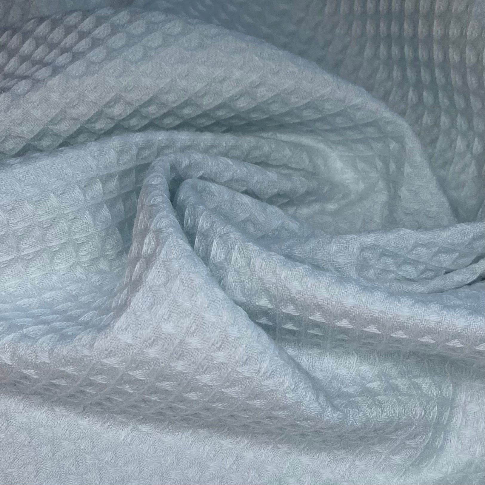 Cotton Waffle Weave - Unwashed - Light Blue