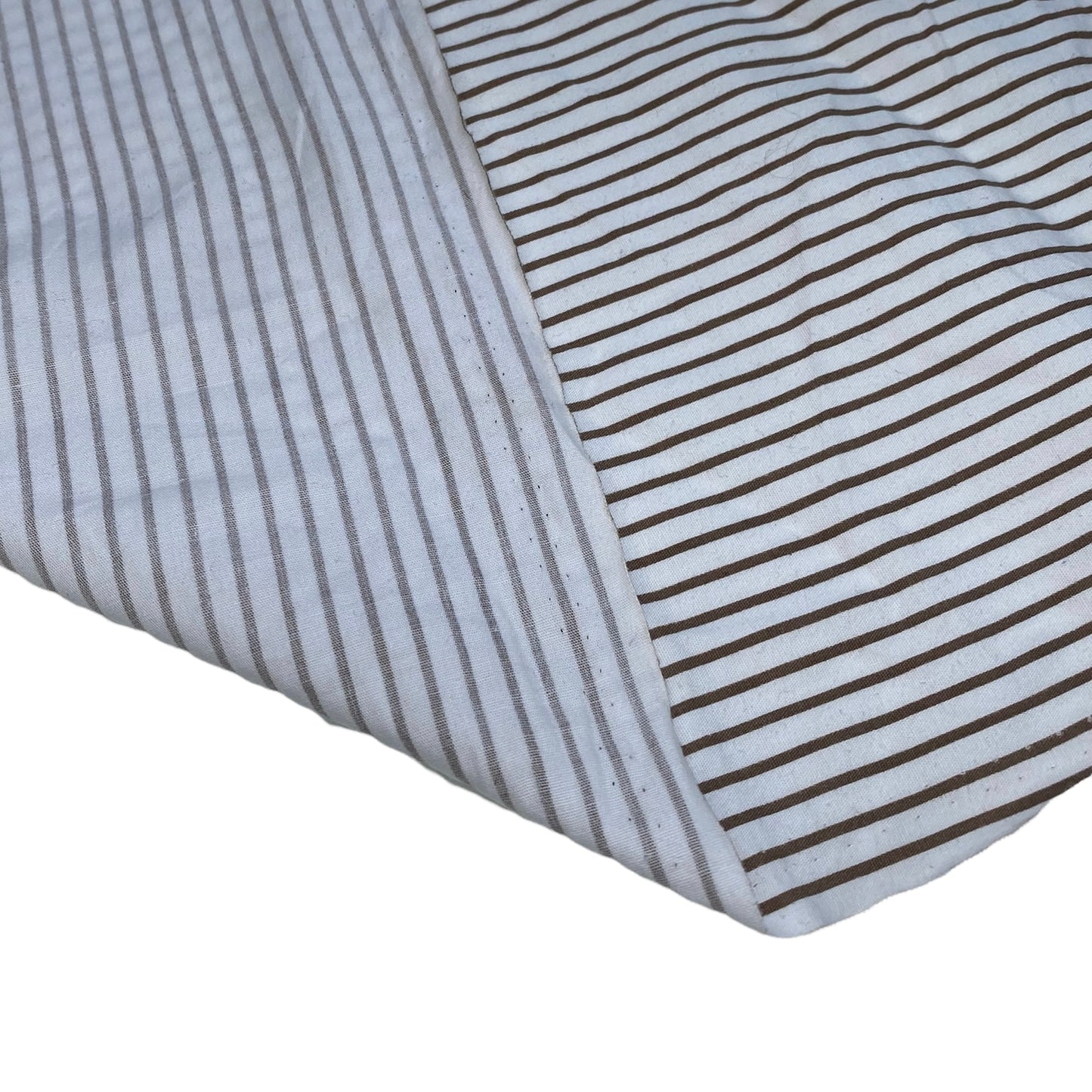 Striped Cotton - 44” - White/Brown