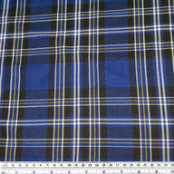 Plaid Wool Blend - Blue/Black/White/Yellow