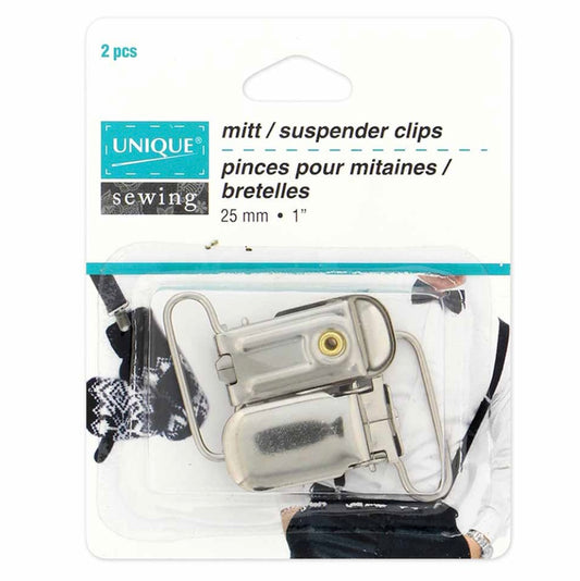 Mitt/Suspender Clips - 25mm (1”) - Silver - 2pcs