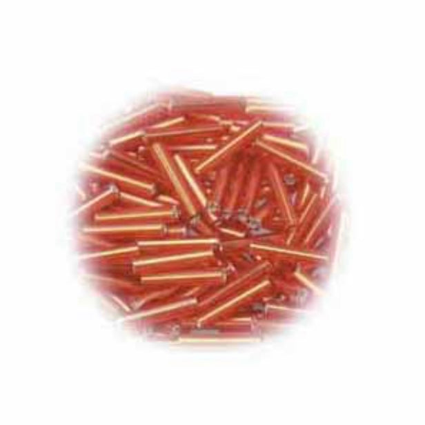 Long Bugle Beads - 9mm - Red