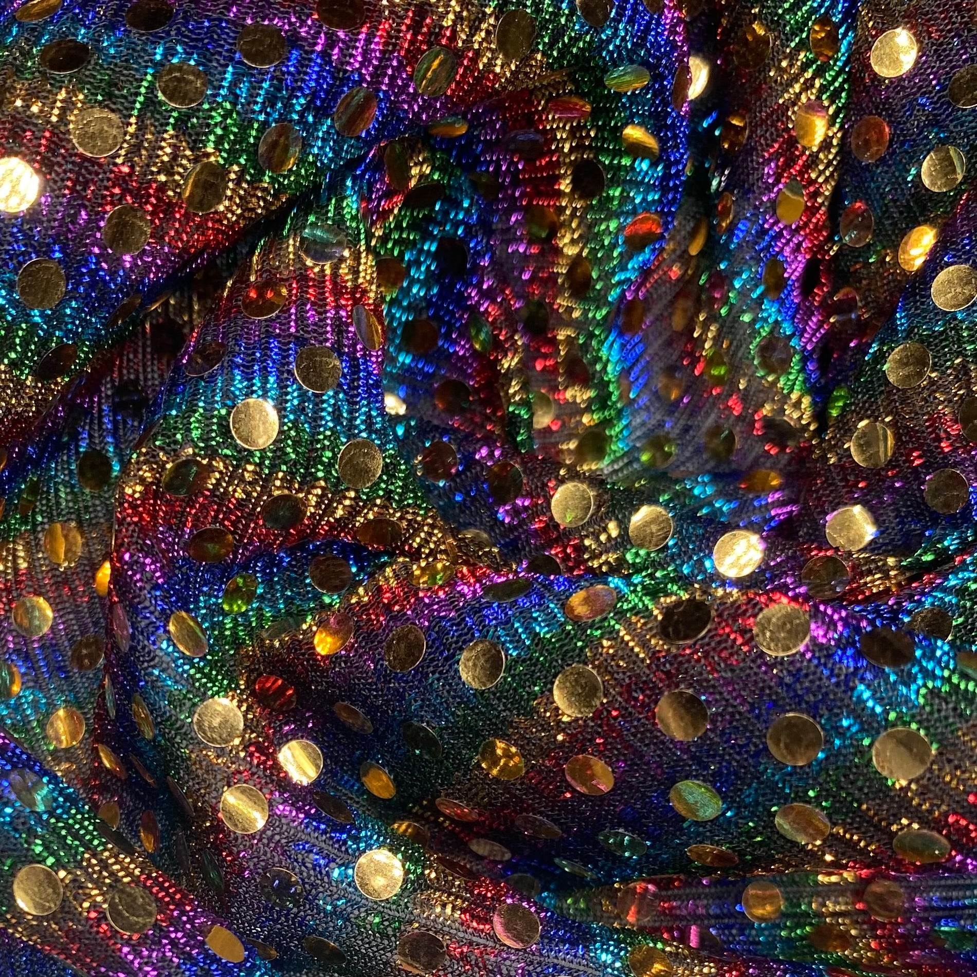 Faux Sequin - 44” - Rainbow/Gold