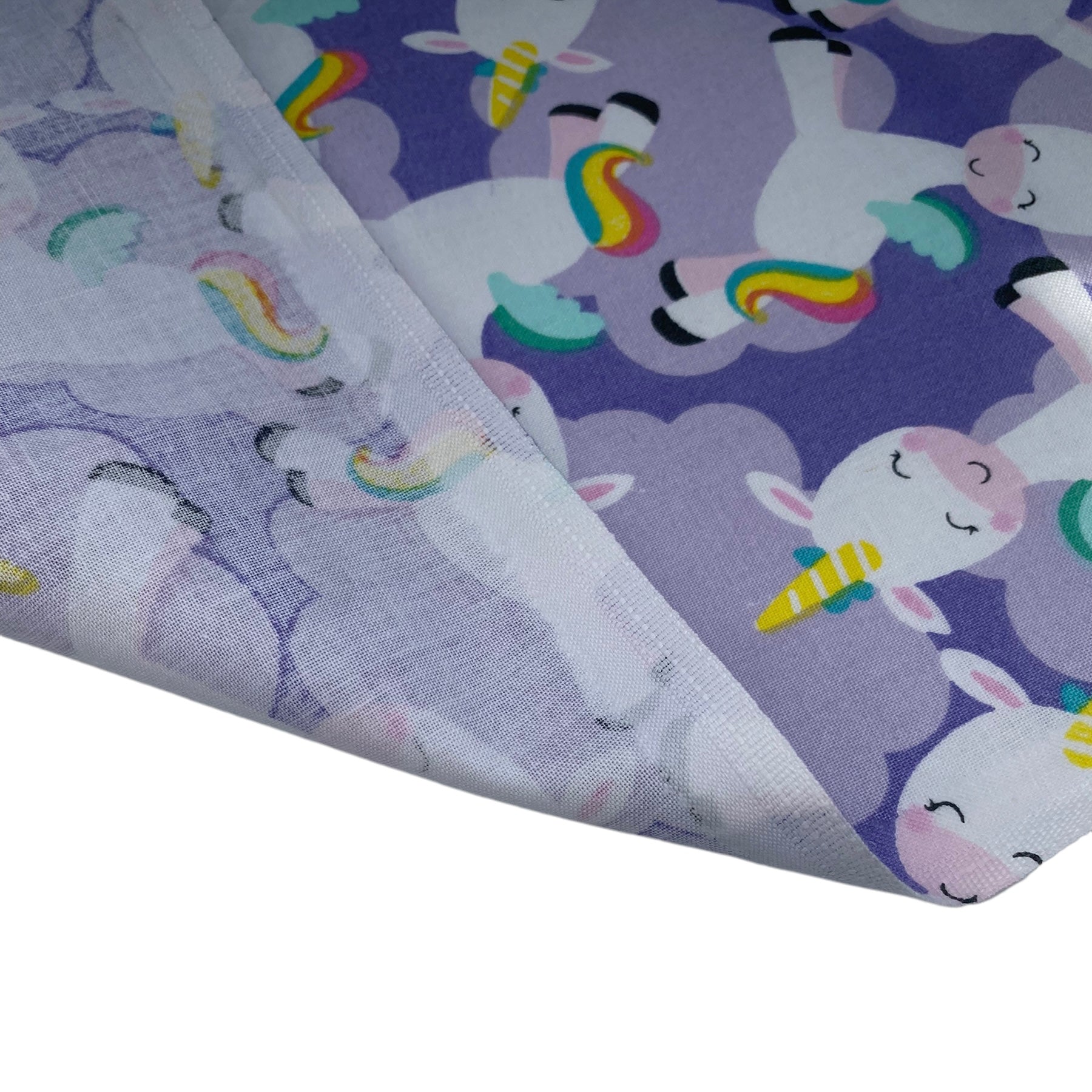 Quilting Cotton - Rainbow Unicorn - Purple