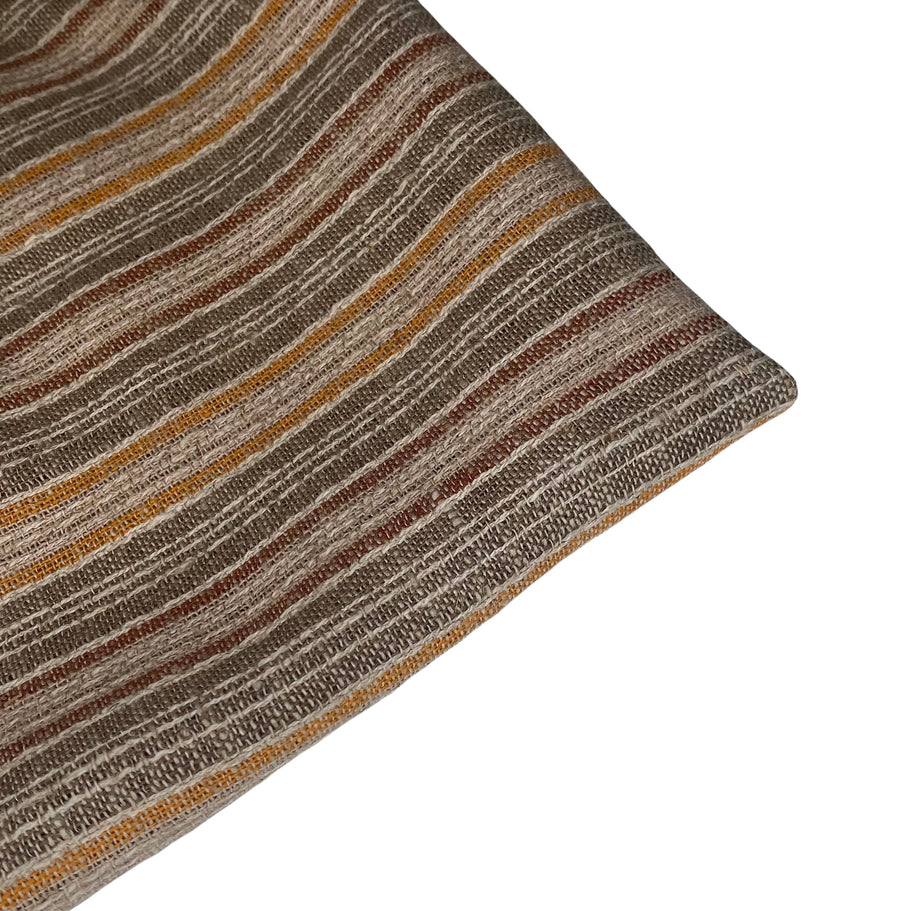 Striped Medium Weight Linen - Brown