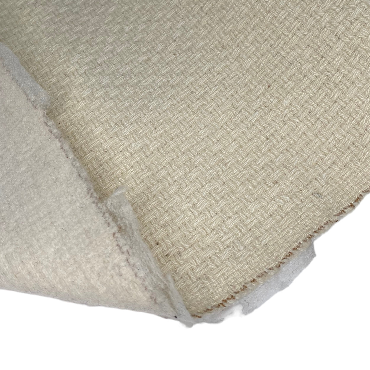 Pre-Interfaced Woven Wool Coating - Remnant - Ivory