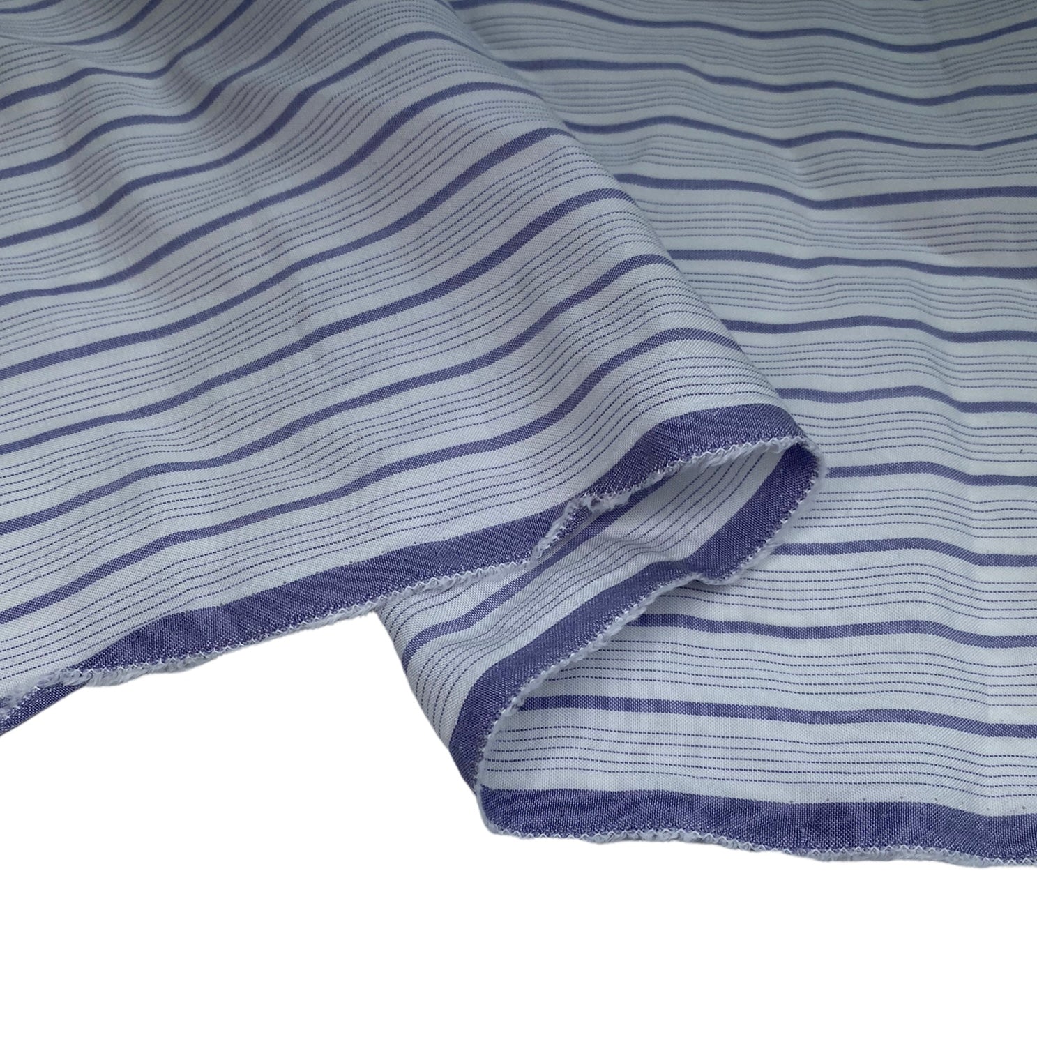 Striped Rayon Batiste - White/Purple