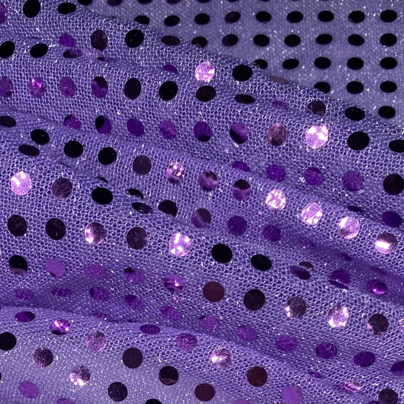 Faux Sequin Shiny Confetti Dot Knit - 44” - Lavender