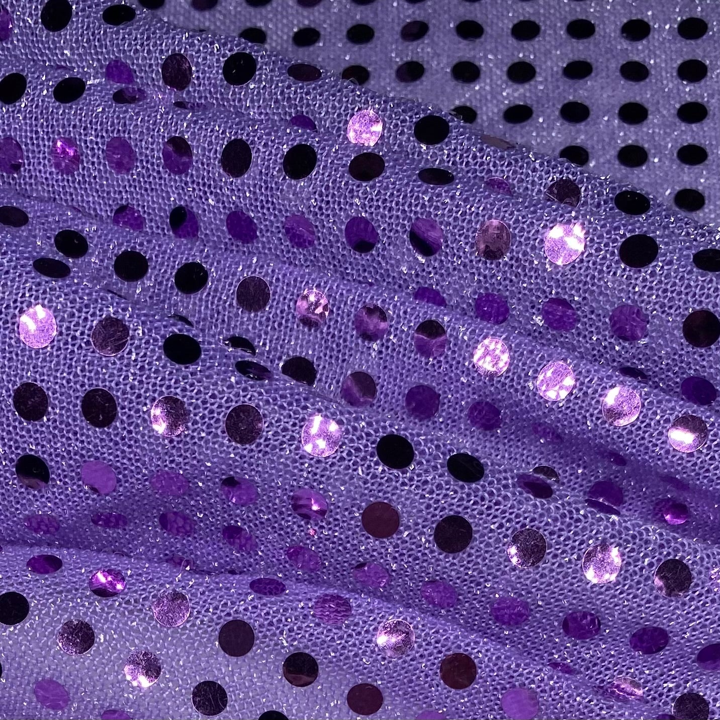 Faux Sequin Shiny Confetti Dot Knit - 44” - Lavender