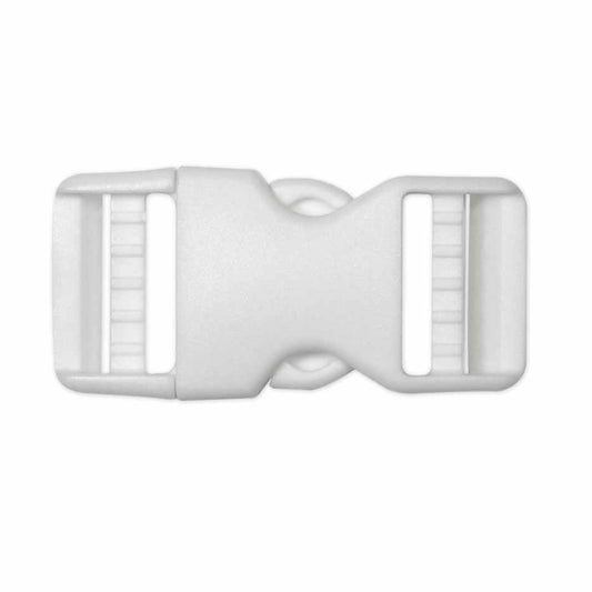 Double Adjust Parachute Buckle - Plastic - 25mm (1″) - White