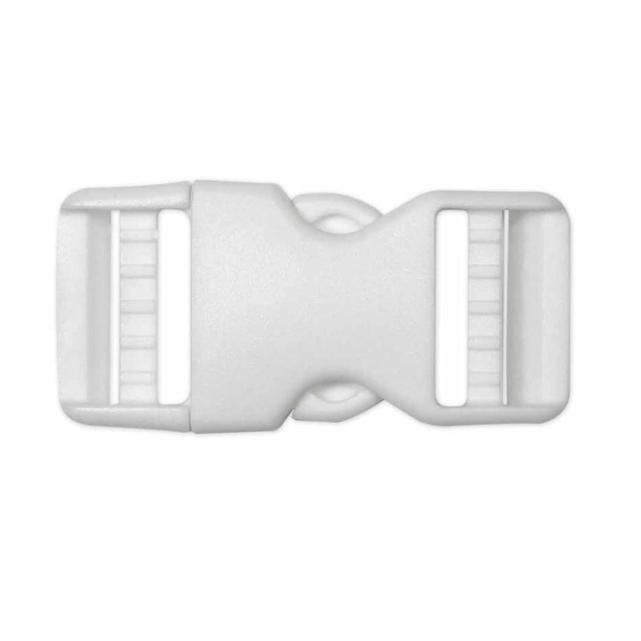 Double Adjust Parachute Buckle - Plastic - 25mm (1″) - White